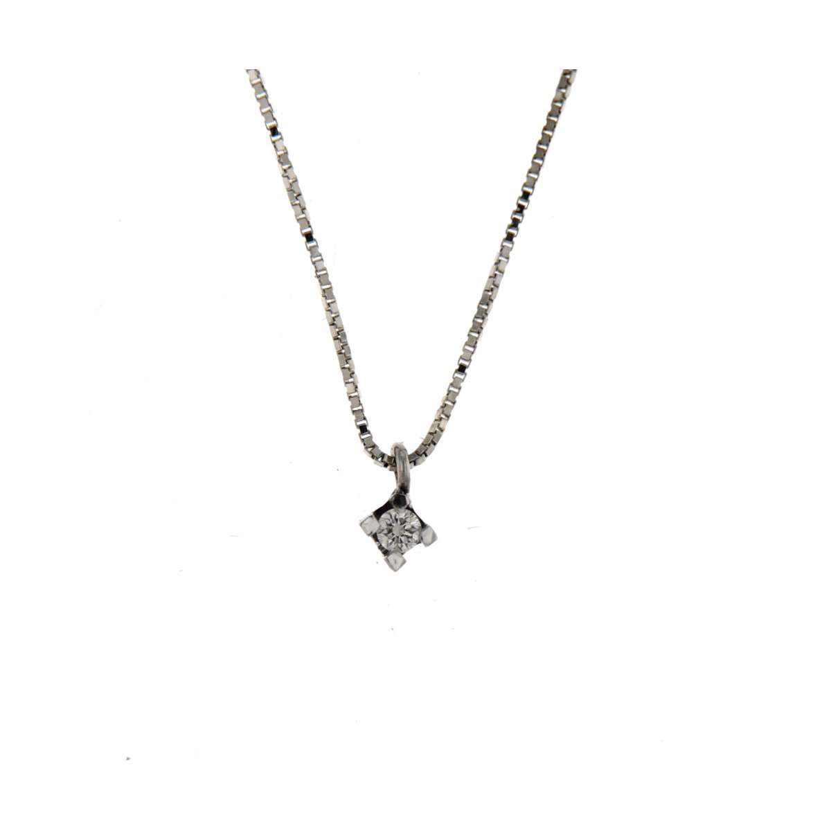 Girocollo punto luce bianco con diamante carati 0,03 G-VS2