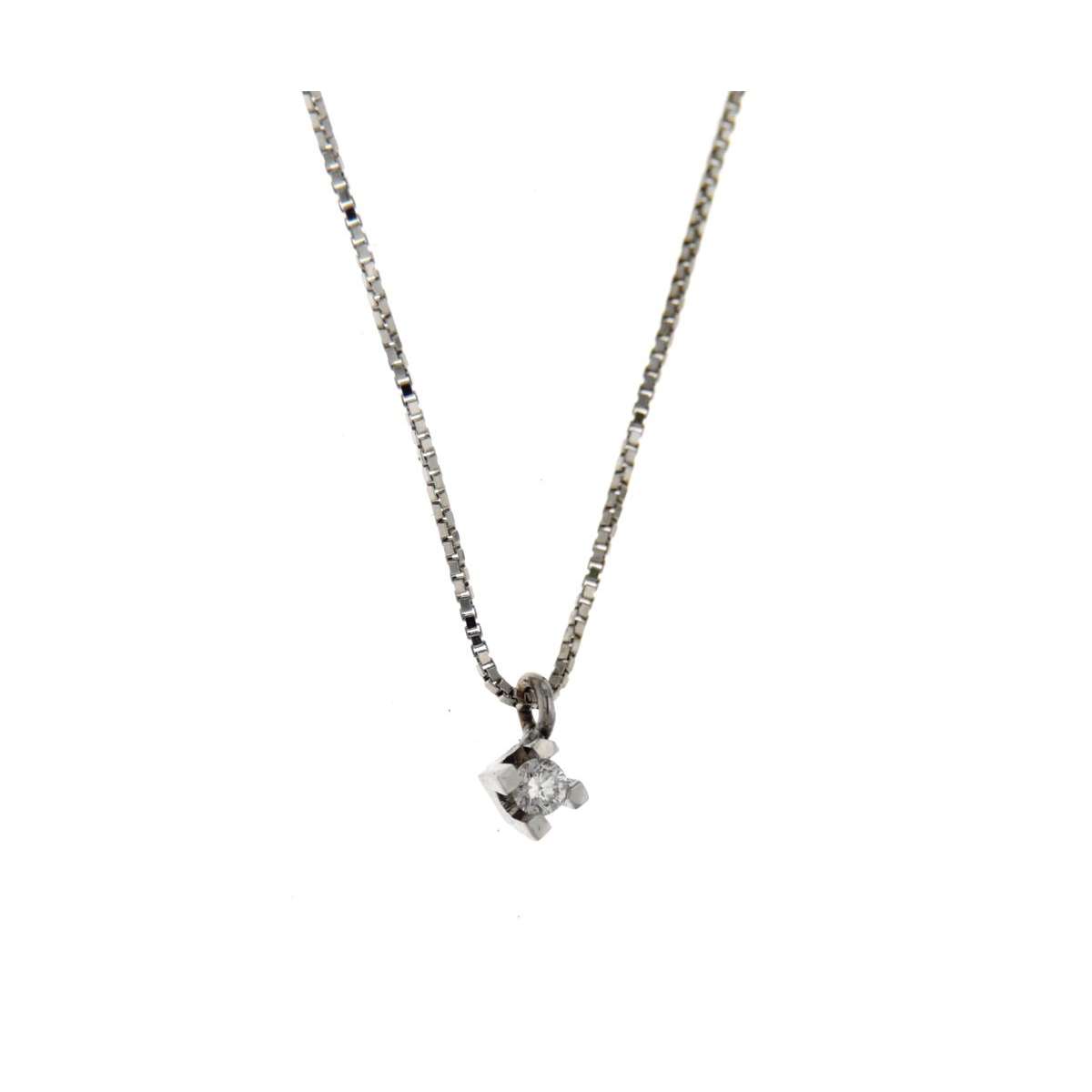  White light point choker with 0.03 carat diamond G-VS2