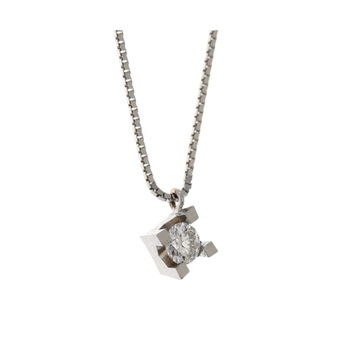White gold diamond light point necklace 0.28 carat G-VS1