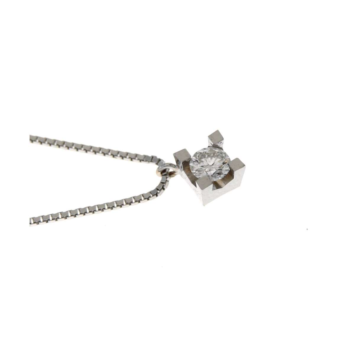 White gold diamond light point necklace 0.28 carat G-VS1