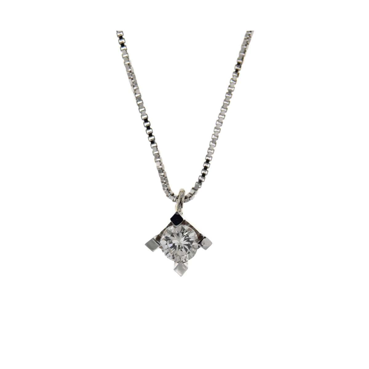 White gold diamond light point necklace 0.21 carat G-VS1