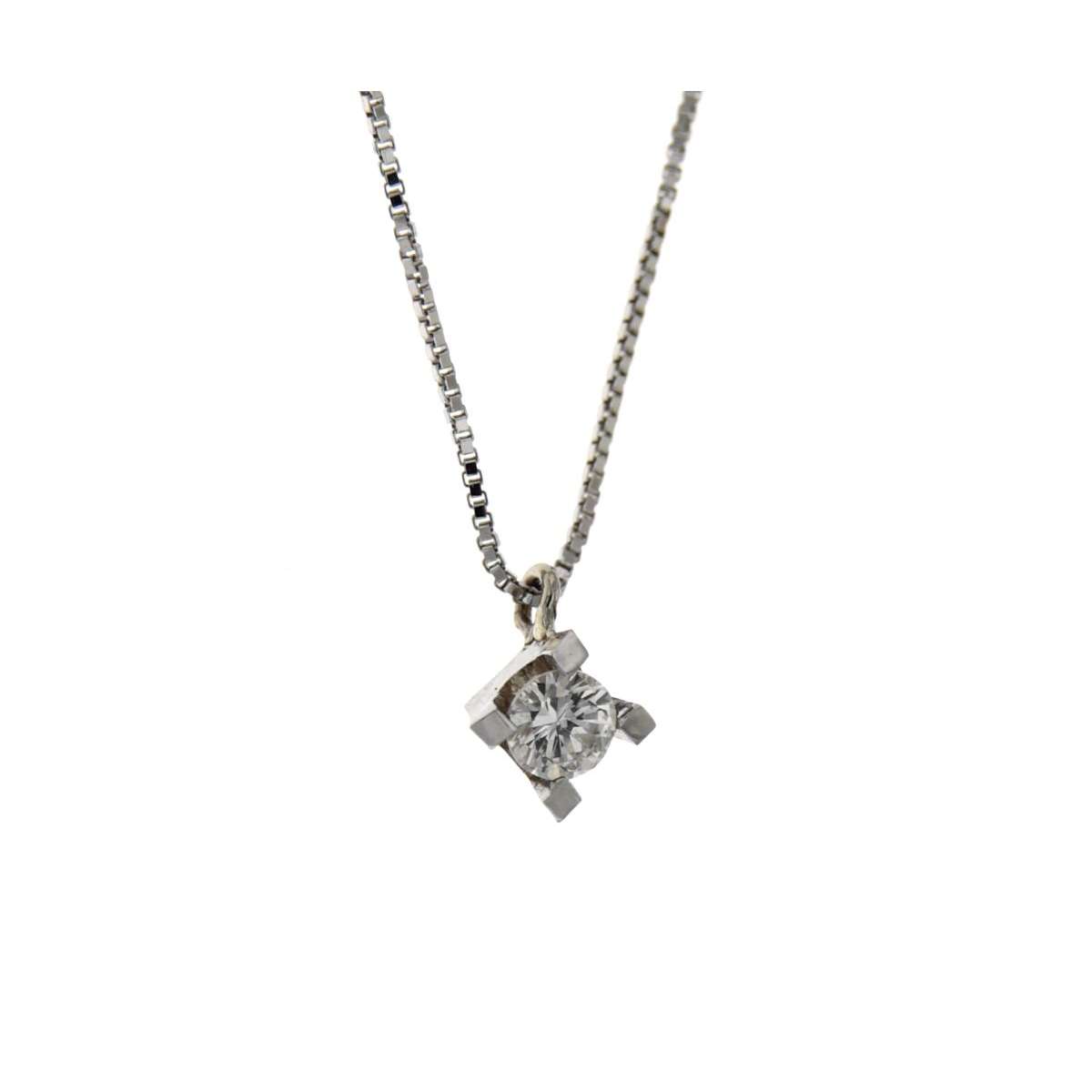 White gold diamond light point necklace 0.21 carat G-VS1