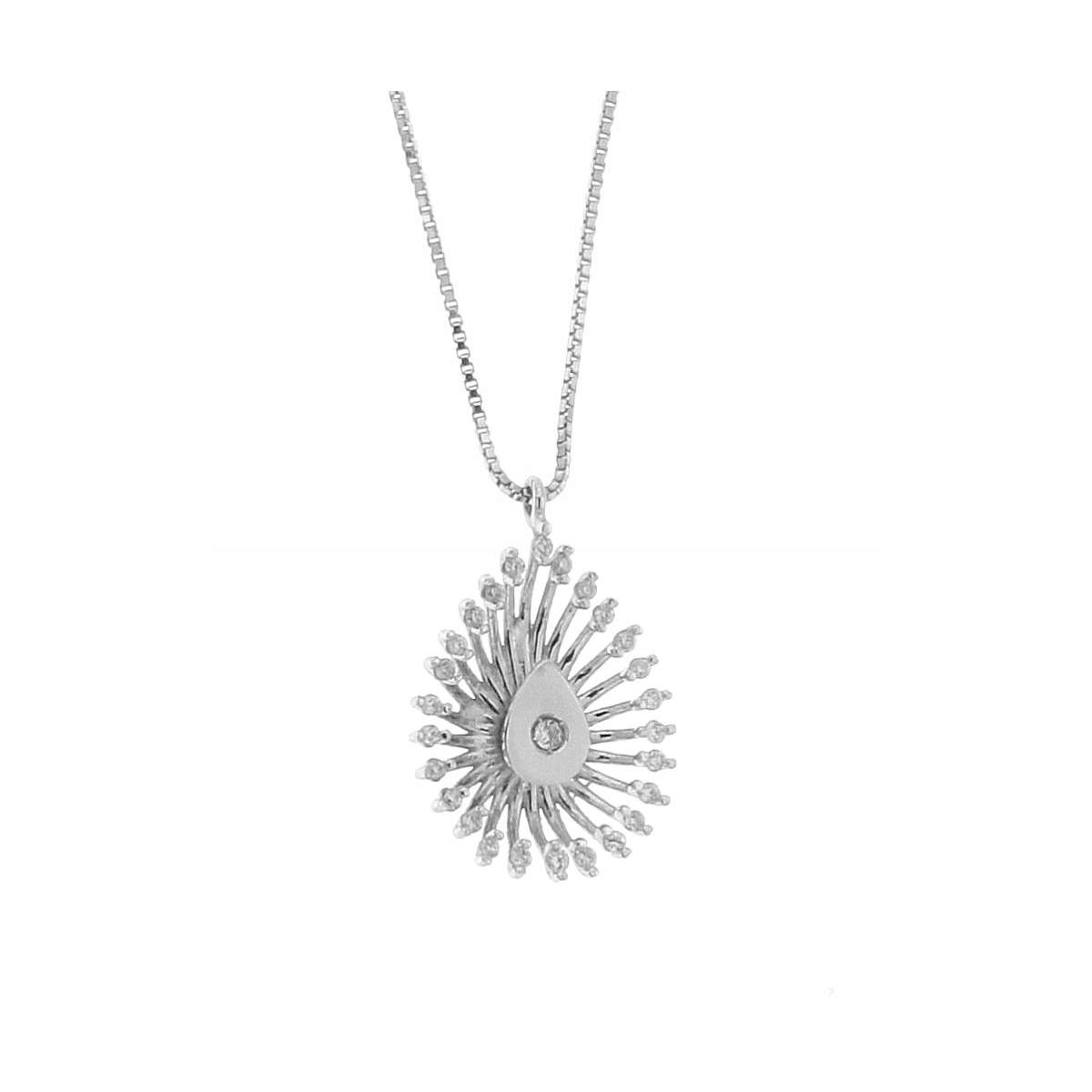 Tear-drop necklace 0.15 carats diamonds G-VS1