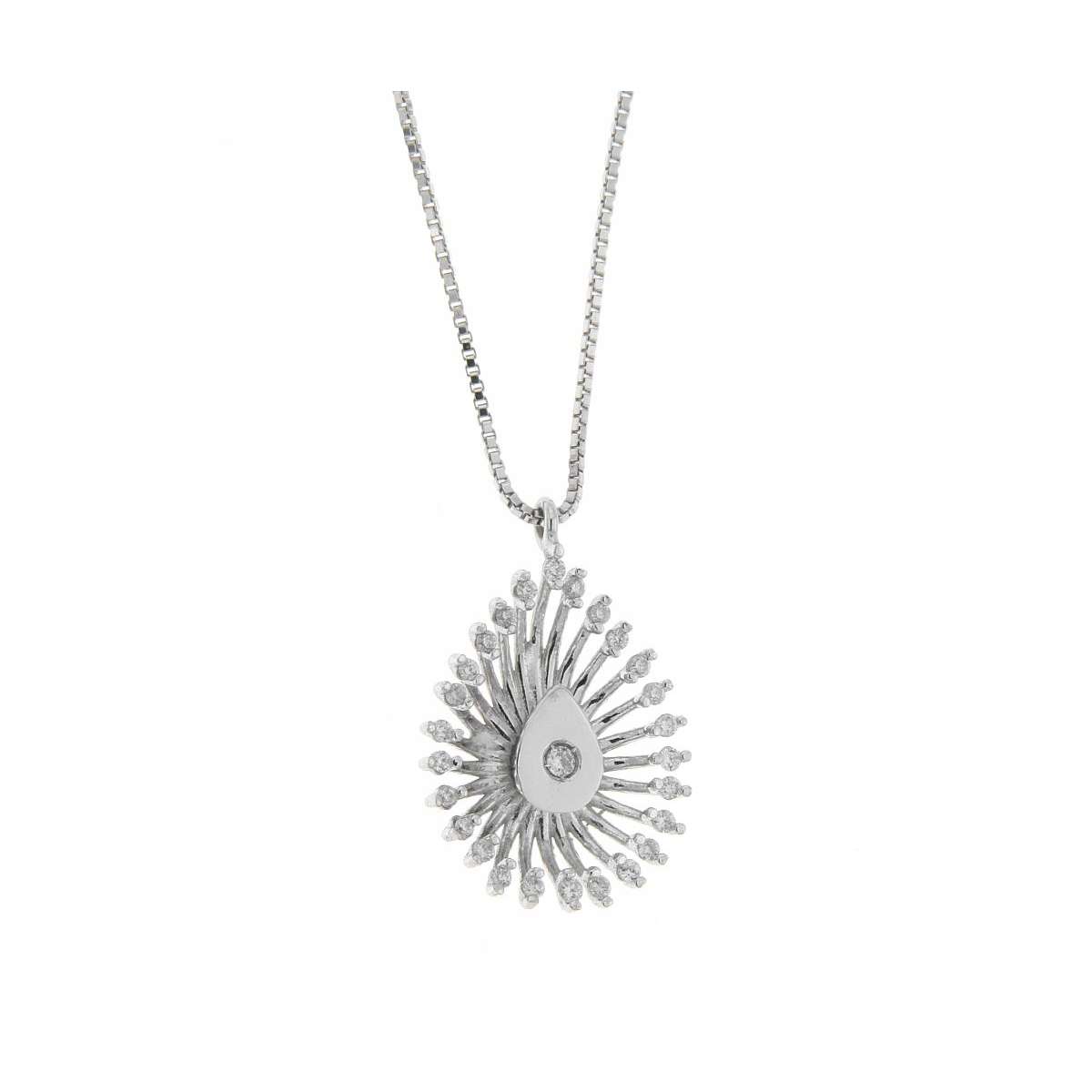 Tear-drop necklace 0.15 carats diamonds G-VS1