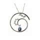 Necklace 0.31 cts. blue sapphire 0.17 carats diamonds G-VS1