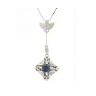Collana a fantasia  zaffiro blu ct 0,50 diamanti carati 0,20 G-VS1 Collana a fantasia  zaffiro blu ct 0,50 diamanti carati 0,20 G-VS1