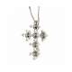 Cross necklace 0.73 carats black and white diamonds G-VS1