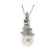 Spiral design necklace with a large pearl 9.50mm 0.06 carats diamonds G-VVS1