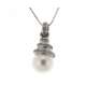 Collana a spirale grande perla mm 9,50 diamanti carati 0,06 G-VVS1