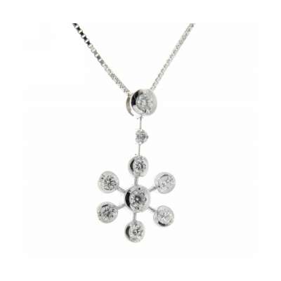 Flower design necklace 0.24 carats diamonds G-VS1