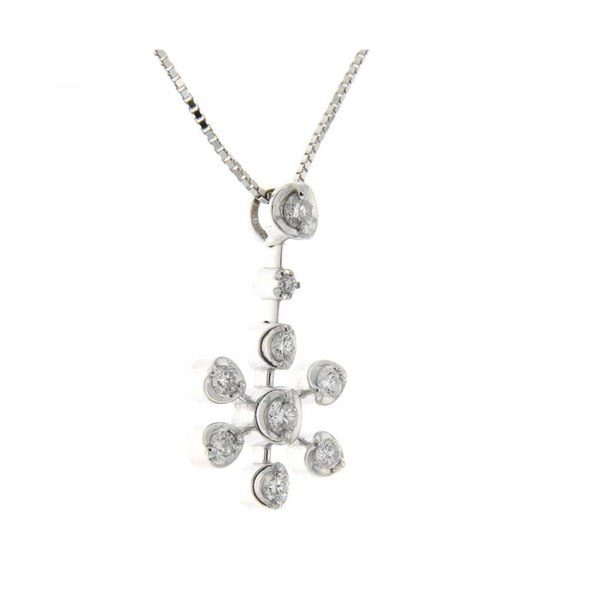 Collana floreale diamanti carati 0,24 G-VS1