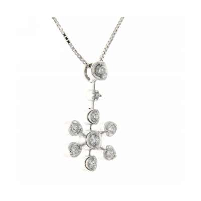 Flower design necklace 0.24 carats diamonds G-VS1
