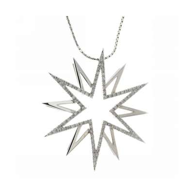 White gold star necklace 0.65 carats diamonds G-VS1