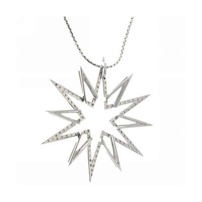 White gold star necklace 0.65 carats diamonds G-VS1