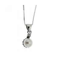 Collana con perla e diamante carati 0,03 G-VS1 Collana con perla e diamante carati 0,03 G-VS1