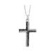 Cross necklace 0.40carats black and white diamonds G-VS1