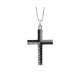 Cross necklace 0.40carats black and white diamonds G-VS1