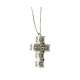 White gold cross necklace decorated settings 0.69 total carats brown and white diamonds G-VS1