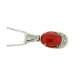 Necklace with oval pendant red coral drop 2.08 cts. 0.13 carats diamond G-VS1