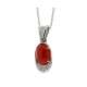 Collana corallo rosso carati 2,08 diamanti carati 0,13 G-VS1