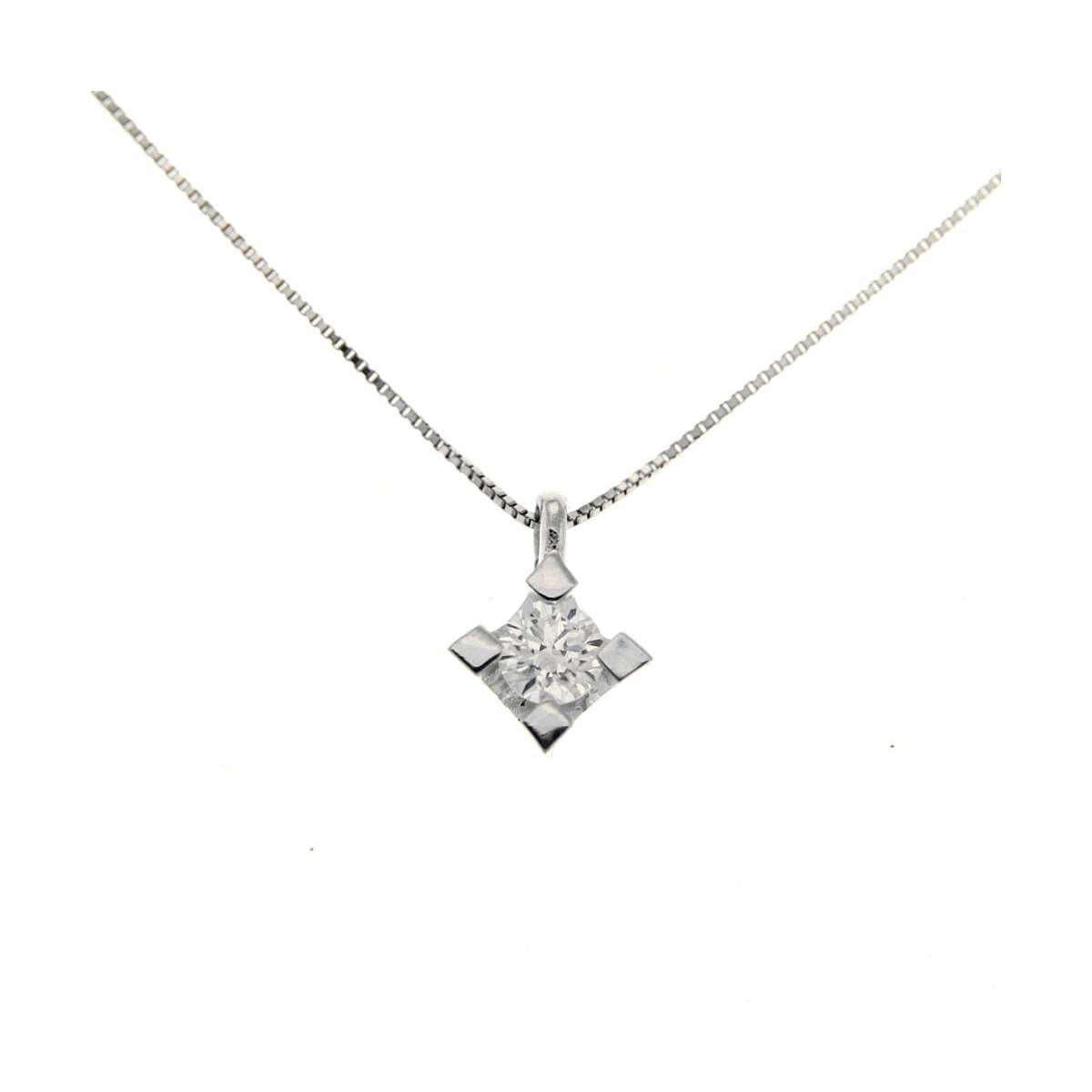 White gold diamond light point necklace 0.15 carat G-VS2