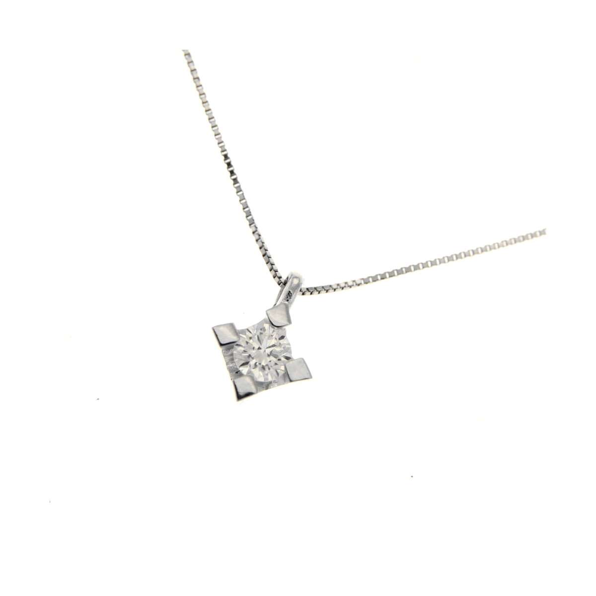 White gold diamond light point necklace 0.15 carat G-VS2