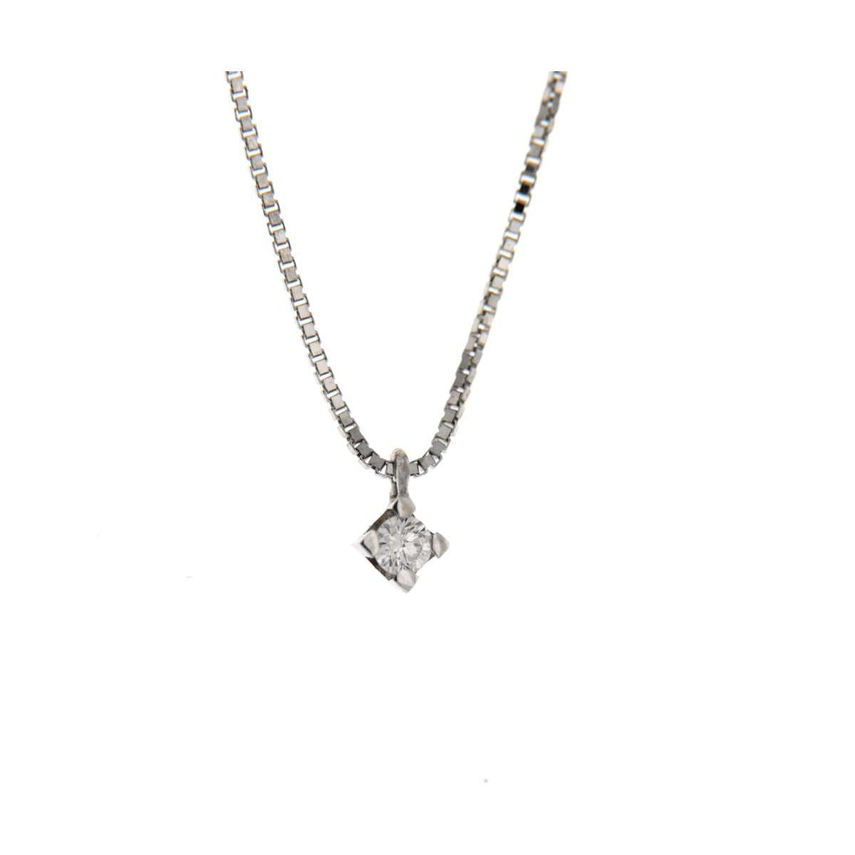 White gold diamond light point necklace 0.09 carat G-VS1