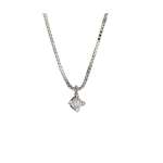 Collanina In Oro Bianco Con Pendente Rubino Taglio A Cuore E Diamanti Circolari 1406