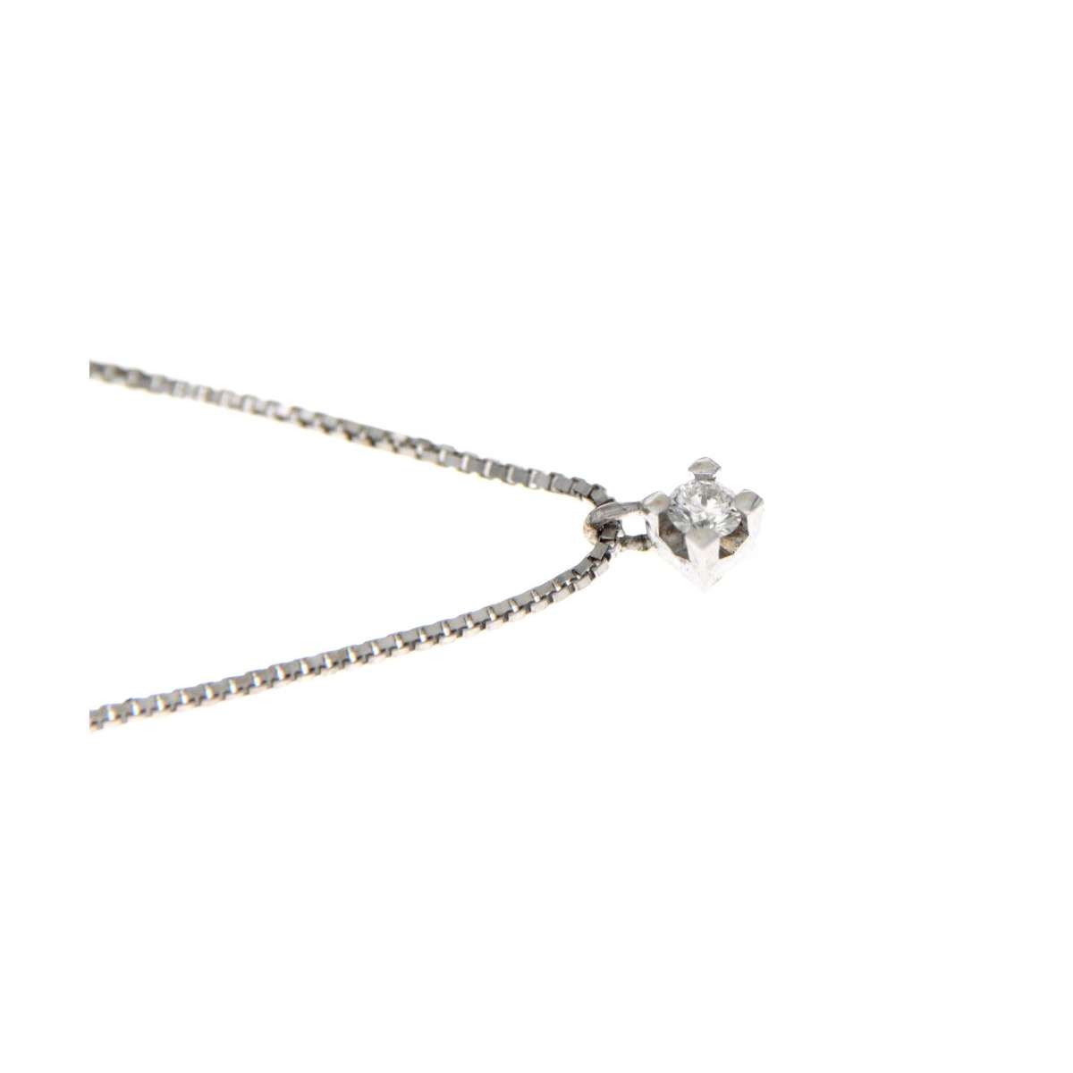 White gold diamond light point necklace 0.09 carat G-VS1