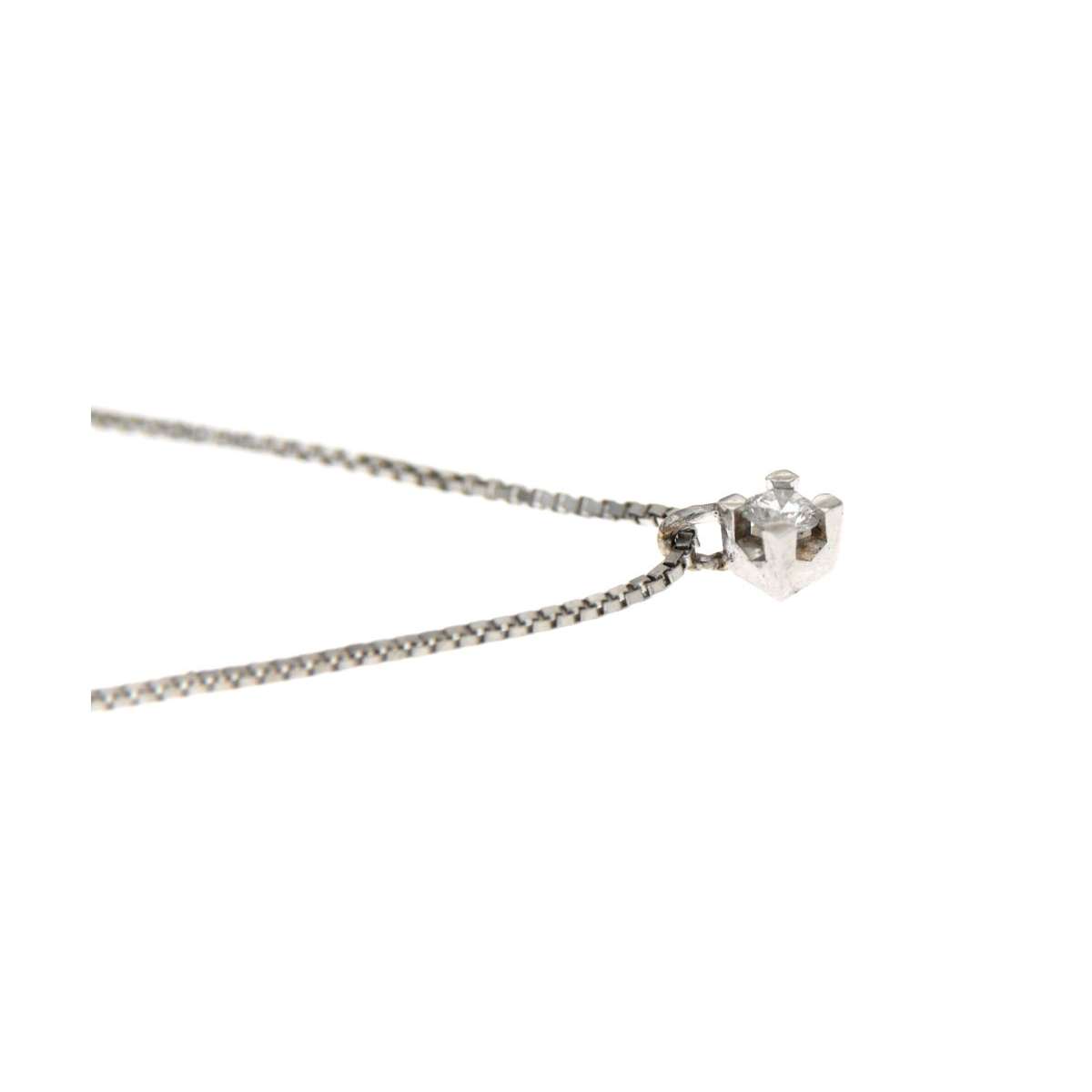 White gold diamond light point necklace 0.05 carat G-VS1