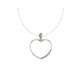 Women's necklace in white gold heart-shaped pendant diamonds 0.34 g-vvs1