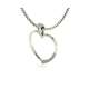 Women's necklace in white gold heart-shaped pendant diamonds 0.34 g-vvs1