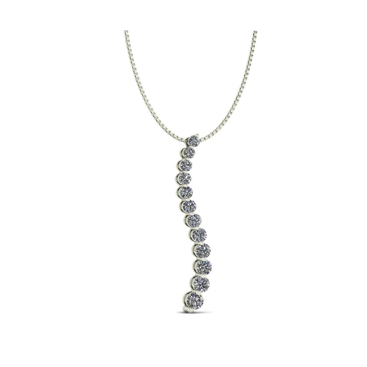 Sinuous necklace handmade white gold diamonds carat 0.45 G-VS1