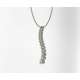 Sinuous necklace handmade white gold diamonds carat 0.45 G-VS1