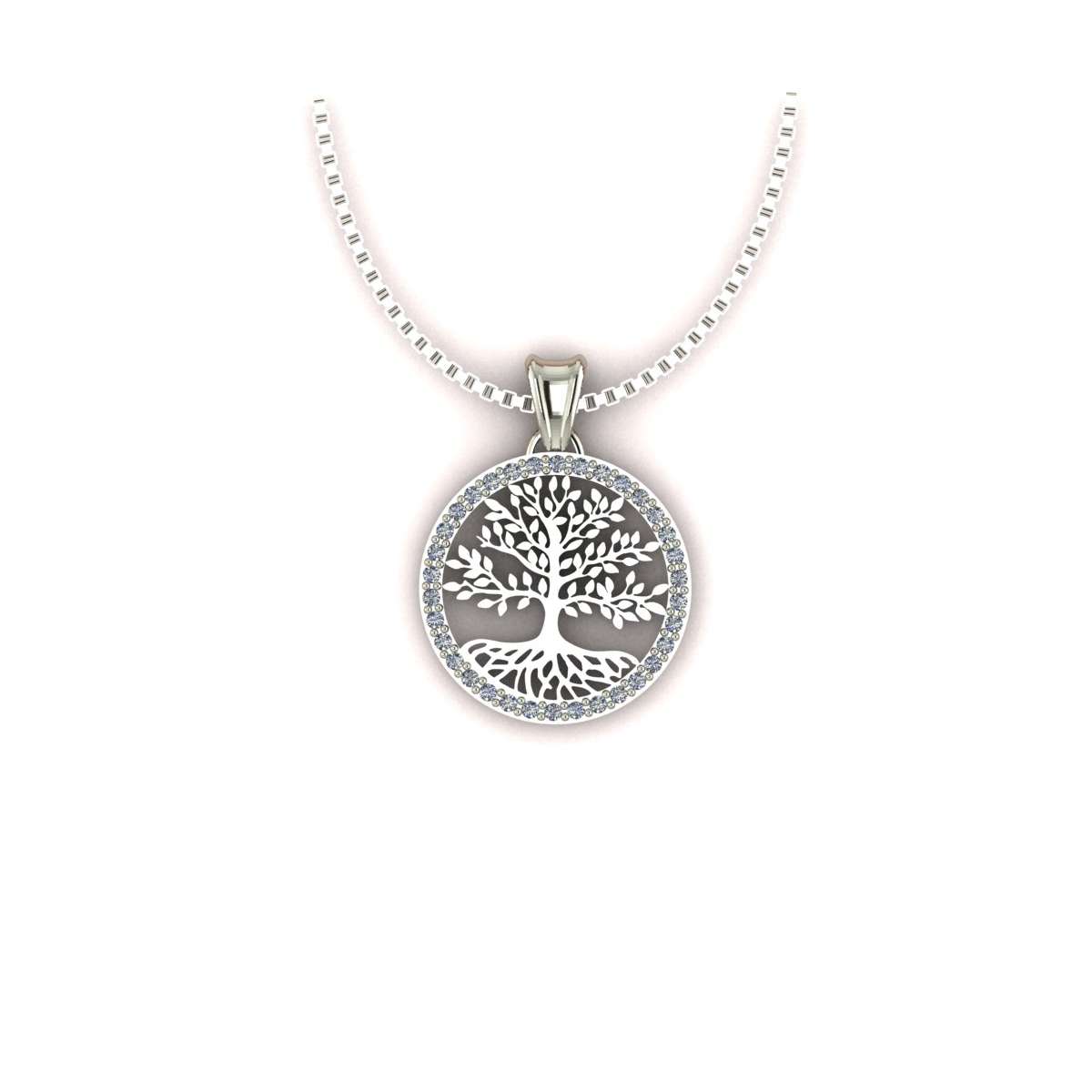 Collana albero della vita oro diamanti carati 0,45 g-vs1