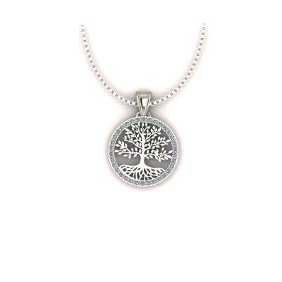 Necklace tree of life 0.45 carat diamond g-vs1