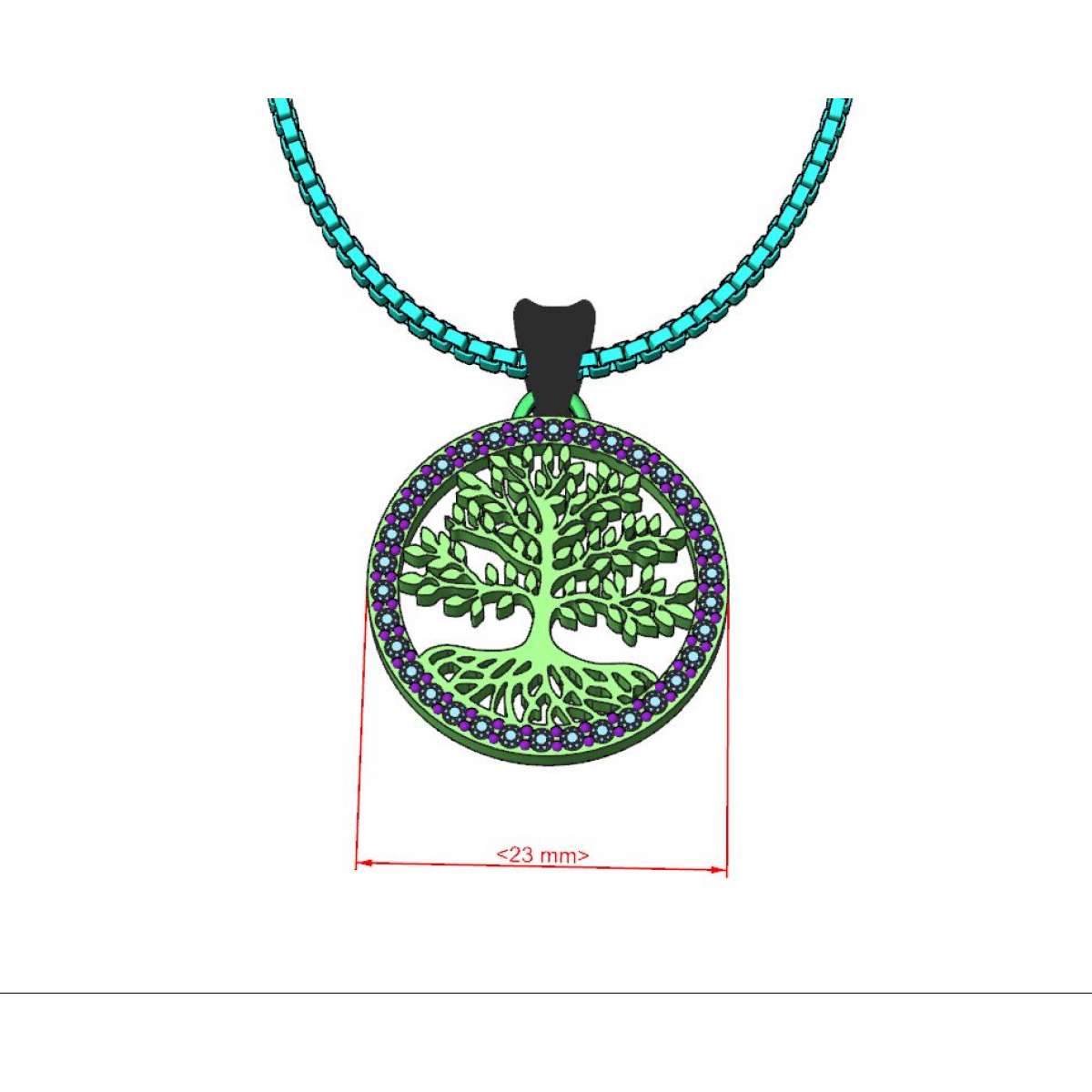 Necklace tree of life 0.45 carat diamond g-vs1