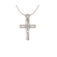 Collana con croce in oro bianco e diamanti ct. 0.05 g-vs1 Collana con croce in oro bianco e diamanti ct. 0.05 g-vs1