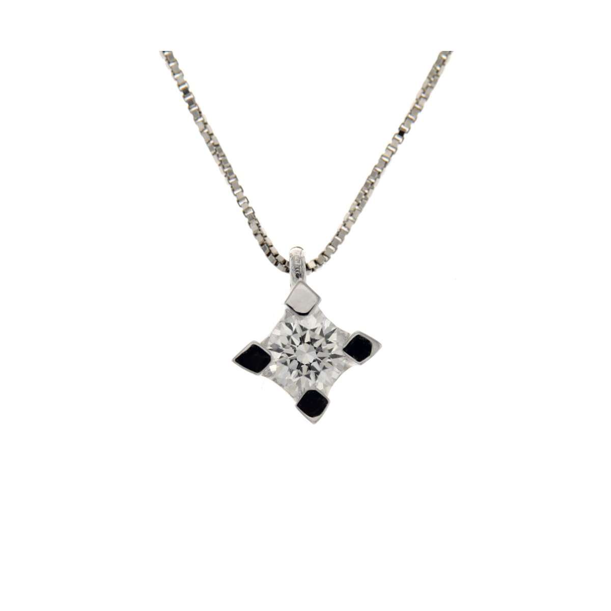  White gold light point necklace 0.40 carat diamond G-VS1