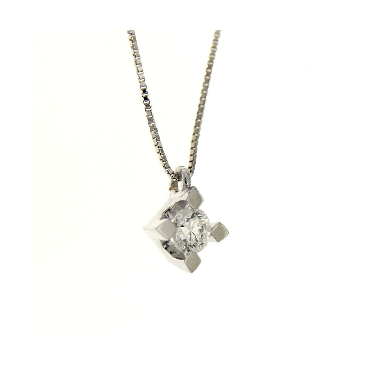  White gold light point necklace 0.40 carat diamond G-VS1