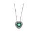 Necklace emerald 0.20 cts. 0.05 carats diamonds G-VS1
