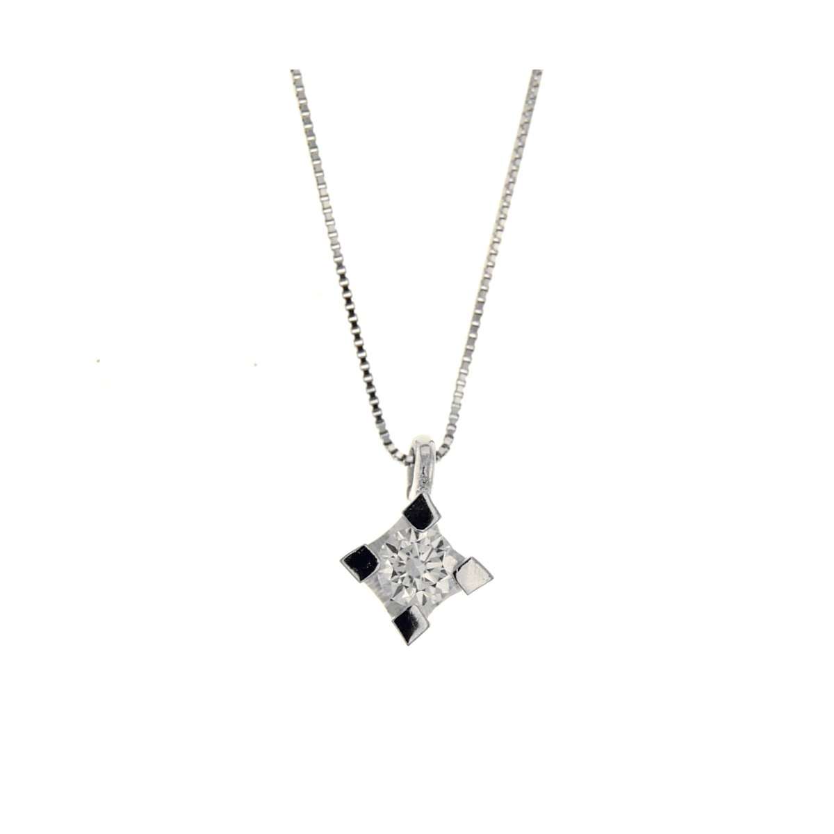  White gold light point necklace 0.17 carat diamond G-VS1