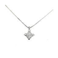 Collana  punto luce oro bianco diamante carati 0,17 G-VS1 Collana  punto luce oro bianco diamante carati 0,17 G-VS1