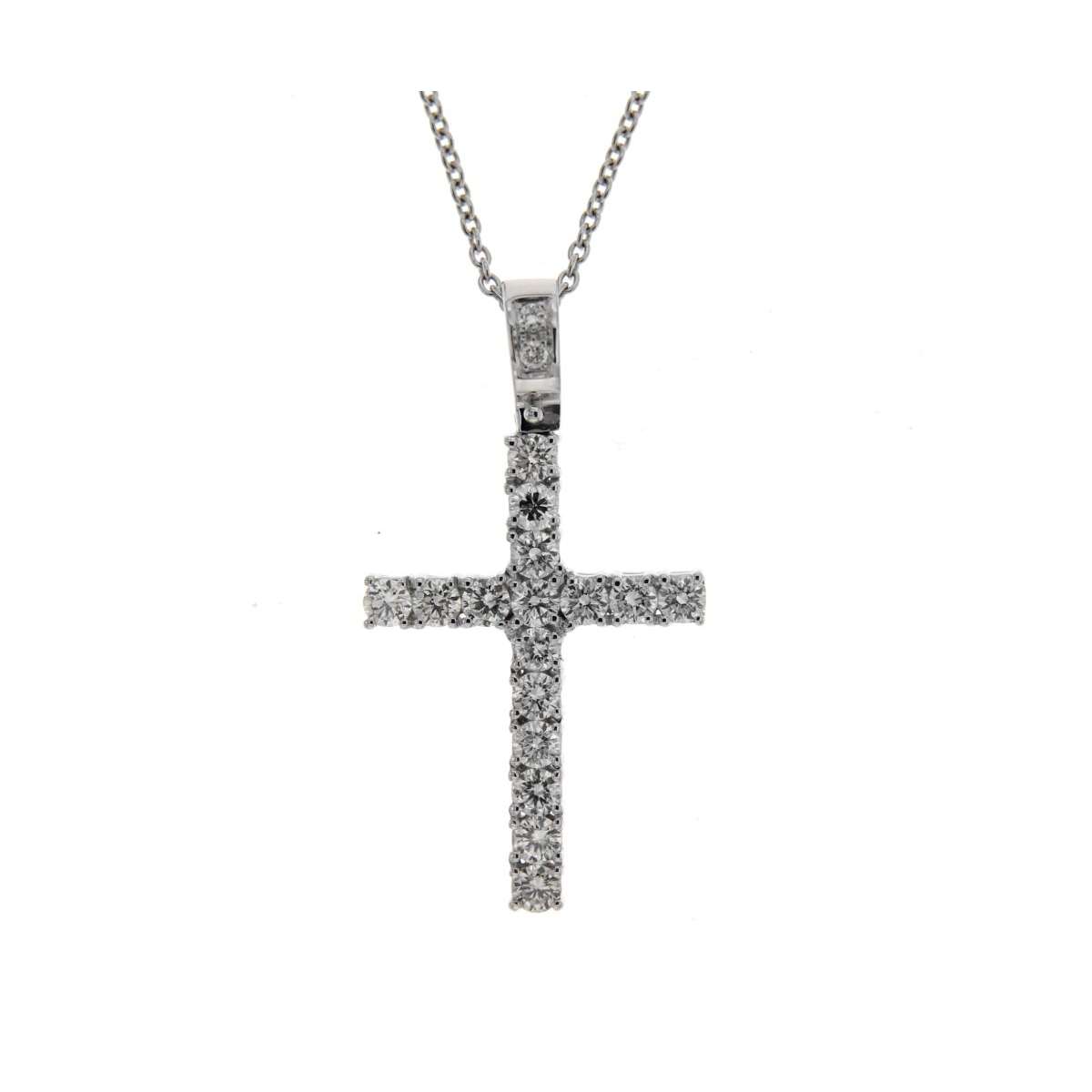 Collana con croce diamanti carati 1.30 G-VS1