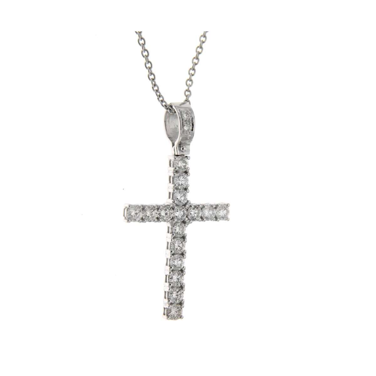 Collana con croce diamanti carati 1.30 G-VS1