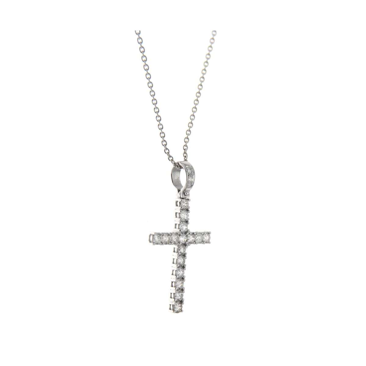 Collana con croce diamanti carati 1.30 G-VS1