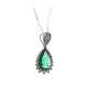 Necklace with teardrop emerald carat 2.63 carat diamonds 0.35 G-VS1