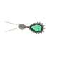 Necklace with teardrop emerald carat 2.63 carat diamonds 0.35 G-VS1