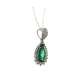 Necklace with teardrop emerald carat 2.63 carat diamonds 0.35 G-VS1