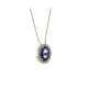 Oval blue sapphire necklace 0.57 ct diamonds 0.12 ct G-VS1